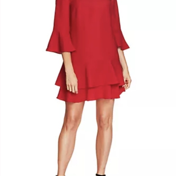 NWT Cece Cynthia Steffe Katelyn Three-Quarter Sleeve Ruffle Dress 73679009 US 10 - Picture 2 of 4